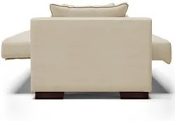 Sofá Cama para Sala de Estar Lisboa Veludo Off White - Ibiza