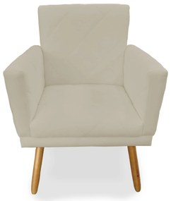 Poltrona Decorativa Lívia Pés Palito Suede Bege - Sheep Estofados - Bege