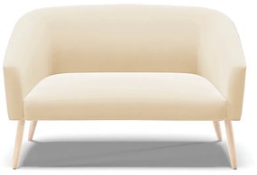 Namoradeira 02 Lugares Stella Suede Pés Palito Natural - D'Rossi - Bege