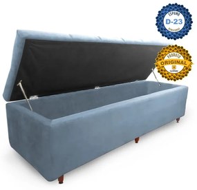 Calçadeira Baú Casal Queen 160cm Veneza Suede Cinza - Sheep Estofados - Cinza