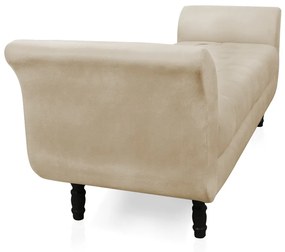 Recamier Olinda Suede 160 cm Pés Torneados Tabaco - D'Rossi - Bege