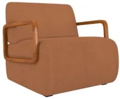 Poltrona Decorativa Orgânica para Sala Belarus Z08 Boucle Terracota -