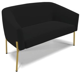 Namoradeira e 2 Poltronas Pé de Ferro Dourado Stella Linho D03 - D'Rossi - A79 Preto