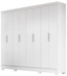 Guarda Roupa Casal 8 Portas 4 Gavetas 236cm Ágata Z17 Branco - Mpozena