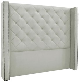 Cabeceira Cama Box Queen 160 cm Vicenza Veludo S04 - D'Rossi - Prata