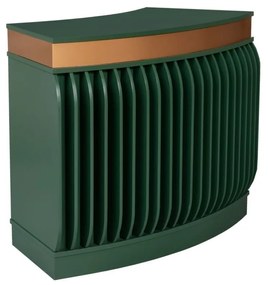 Balcão Curvo Palm - Verde Oliva Com Detalhes Dourado Soleil