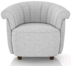 Poltrona Sala de Estar Pé Madeira Lykan Linho Cinza Z32     - Mpozenat