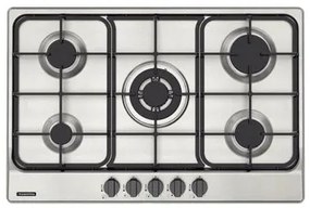 Cooktop a Gás Tramontina Penta FF 5GX Tri 75 em Aço Inox e Trempes em Ferro Fundido 5 Queimadores
