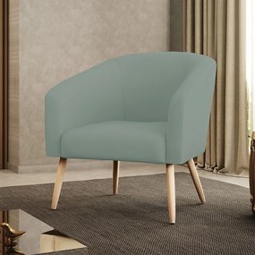 Poltrona Decorativa Pé Palito Natural Stella Cotelê Ext/Veludo D03 - D'Rossi - Menta