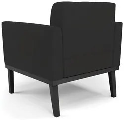 Sofá Namoradeira e 1 Poltrona Base Madeira Preto Ana Veludo Preto - Ib