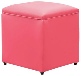 Puff Decorativo Quadrado para Sala Lígia Sintético E03 - D'Rossi - Pink