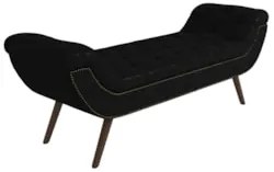 Puff Recamier Calçadeira 140cm Pés Palito Madeira Venêto Z37 Sintético