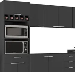 Armário de Cozinha CP06 Para Pia 120cm Pérola Z34 Preto     - Mpozenat