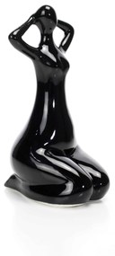 Escultura Mulher em Porcelana Preto 25x10 cm - D'Rossi