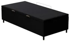 Base para Cama Box Baú Solteiro 88x188cm Hit Z04 Sintético Preto - Mpo