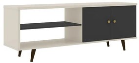 Rack Retro para Tv até 48 Polegadas Off White/Preto