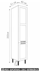 Paneleiro Armário Cozinha 40cm Com 2 Portas Zaya Branco T01 - Mpozenat