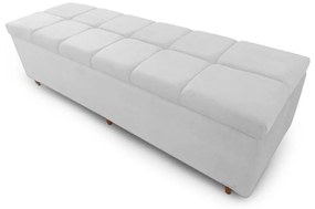 Calçadeira Baú Casal King 195cm Veneza Corano Branco - Sheep Estofados - Branco