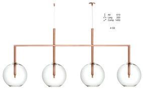 Pendente Solênio Retangular Barra E Tubo 145X25X61Cm Globo Aberto Ø25C... (GRAFITE, FOSCO (Branco))