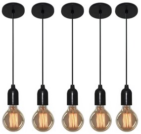 Kit/5 Luminária Pendente Retro Md-4149 Suporte Para Lâmpada / Não Inclusa - Bivolt