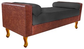 Recamier Félix Queen Size 160cm Corano Nozes e Linho Chumbo - ADJ Decor