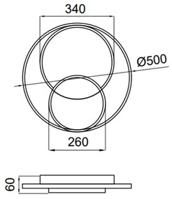 Plafon Argos Redondo Com Aros Ø50X06Cm Led 56W 3000K Bivolt Champanhe... (Champanhe)