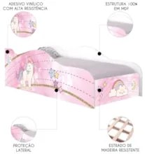 Cama Solteiro Infantil Baixa Para Colchão 188x88cm Unicórnio K06 - Mpo