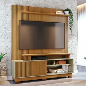 Estante de TV 65 Pol 160cm com Pés para Sala Quirel Cumaru/Opala M20 - D'Rossi