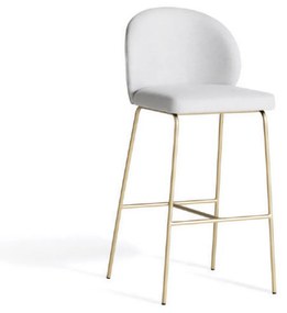 Banqueta Hagar Estofada Base Aço Carbono Pintura Metalizada