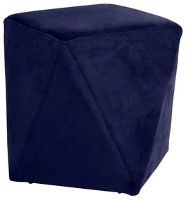 Puff Decorativo Sala de Estar Blois Veludo Azul Bic G15 - Gran Belo