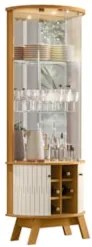 Cristaleira de Vidro Com LED 67cm Melina Z10 Off/Cinamomo - Mpozenato