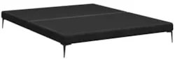 Cama King Base Box 193cm Pés de Ferro Susano Veludo Preto Z04 - Mpozen