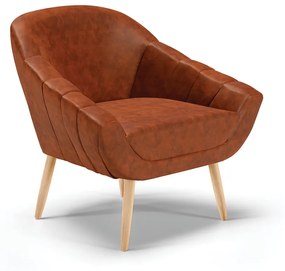 Poltrona Giovana Corano Pés Palito Natural - Indo Decorar - Nozes