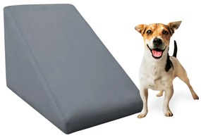 Rampa Pet Almofadada Veludo Cores para Cachorros e Gatos Rampinha Pet - Cinza Grafite