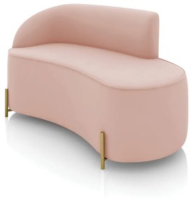 Sofá 2 Lugares Orgânico 140cm Pé Dourado Morgan Veludo D03 - D'Rossi - Rose