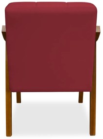 Poltrona Decorativa Vênus Veludo Vermelho