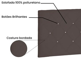 Cabeceira Painel Tânia Para Cama Box Queen 160 cm Suede - D'Rossi - Café