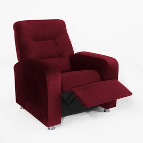 Poltrona Do Papai Reclinável Madri Suede Bordô