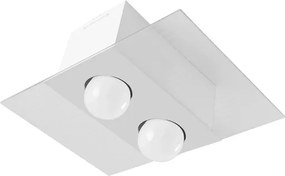 Plafon De Sobrepor Duplo Aluminio Acrilico Monaco - BRANCO