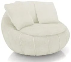 Poltrona Decorativa Redonda Giratória com Almofadas Saphire Z32 Boucle