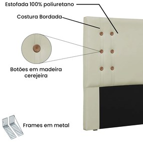 Cabeceira Cama Box Casal King 195cm Gênova Corano Bege - Sheep Estofados - Bege