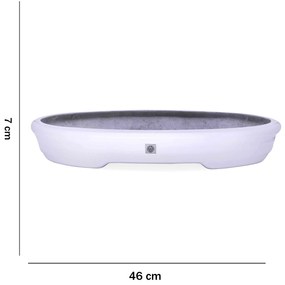 Vaso Bacia Decorativo Osaka Branco P 7x46x35 cm - D'Rossi