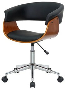 Cadeira Turim Corino Preto Base Cromada Com Rodízio - 76671 Sun House