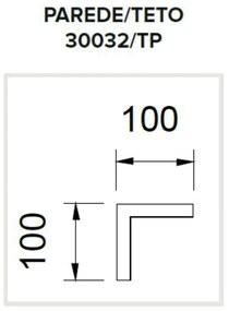 Junção Teto/parede Perfil Embutir Para Fita Led Garbo 10X10Cm | Usina... (BT - Branco Texturizado)