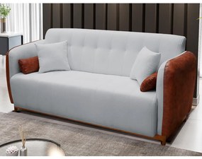 Sofá 3 Lugares Liverpool 1,90 m Compose Corino Ocre/Cinza - Decorar Estofados