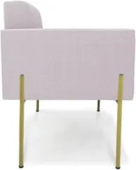 Poltrona Para Sala Pé Metal Dourado Kit 2 Ana Bouclé Rosê - Ibiza