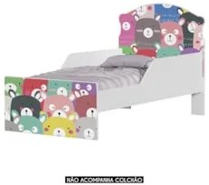 Mini Cama Infantil 148x68cm Com Proteção Lateral Ursinhos K06 - Mpozen