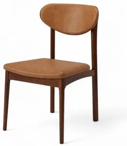 Cadeira Paiva Castanho Estofada Tec. Corino Caramelo - 76854 Sun House