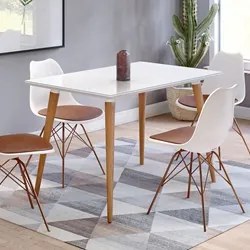 Mesa De Jantar Retangular 120cm 4 Lugares Veneza Plus C14 Branco - Mpo