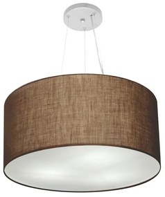 Lustre Pendente Cilíndrico Md-4189 Cúpula em Tecido 50x30cm Café - Bivolt